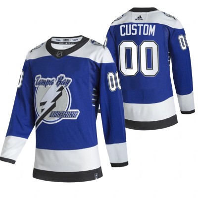 Tampa Bay Lightning Custom Blue Men's Adidas 202021 Alternate Authentic Player NHL Jersey